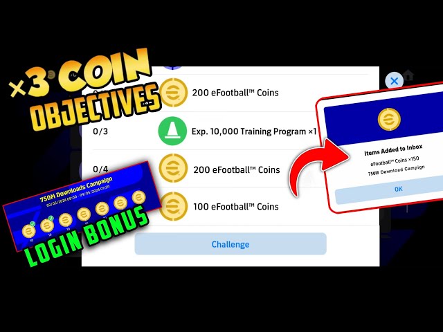 How To Get Free 500 efootball Coins | 750M Download Campaign eFootball 2024 | New Coin & Login Bonus