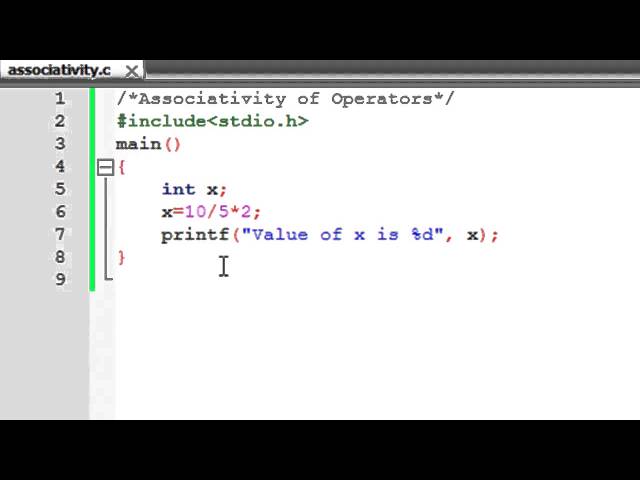 C Programming Tutorial - 13: Associativity of Operators