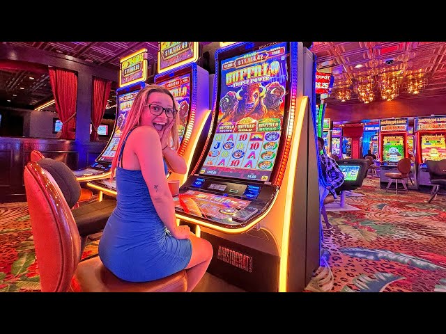 My Wife Won Huge On The NEWEST BUFFALO SLOT IN VEGAS!