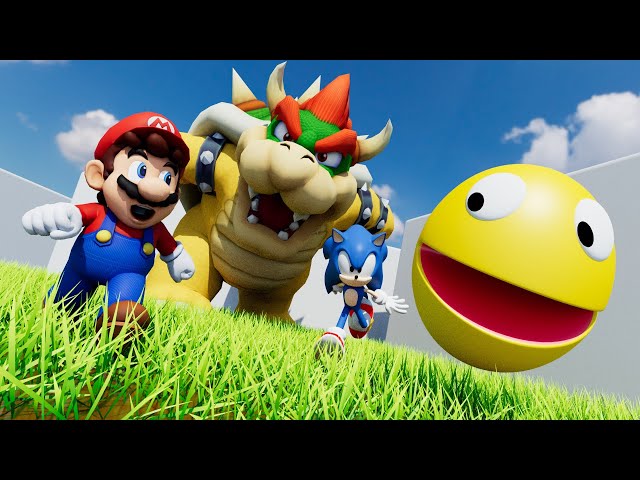 The very best Pacman video vs Super Mario vs Sonic vs Bowser