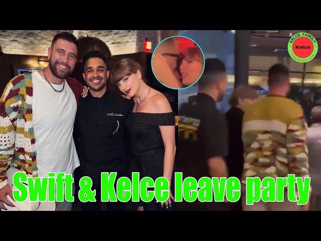 OMG! Taylor Swift & Travis Kelce hand in hand as they LEAVE a night party in Las Vegas