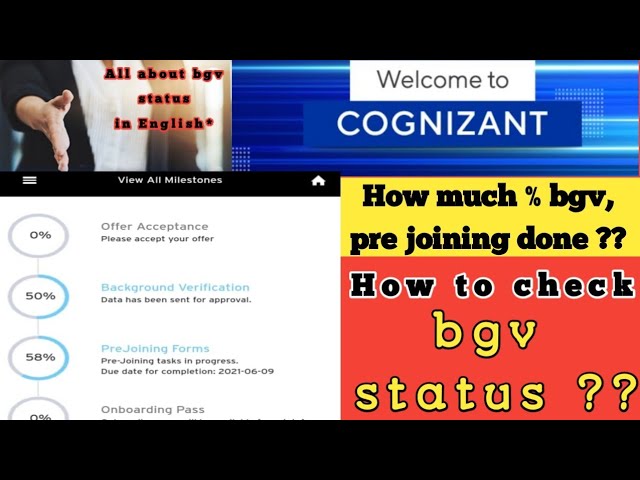 How do I check bgv status in cognizant | bgv in cognizant | approved or pending?