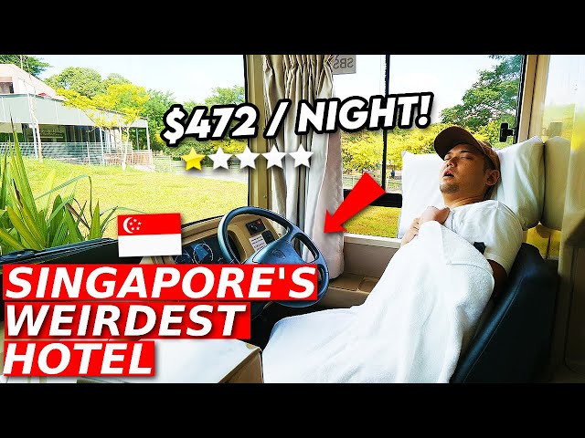 I Stay at Singapore’s Most Shocking Hotel ($472/night trapped in a bus!)