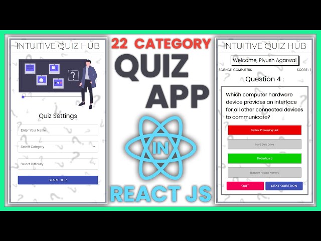 Quiz App in React JS with 22 Categories | Material UI | React Beginners Project | Trivia API