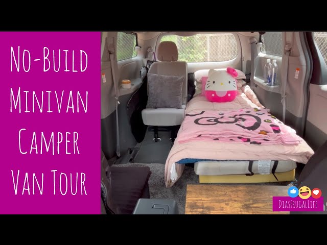 No-Build Minivan Camper Van Tour 13 / Minimalist setup #vanlife #campervan #toyota #toyotasienna