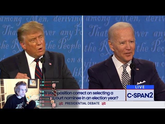 xQc Reacts to First Presidential Debate (Trump vs Biden)