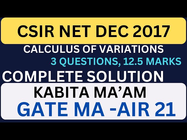CSIR NET DECEMBER 2017 COV COMPLETE SOLUTION