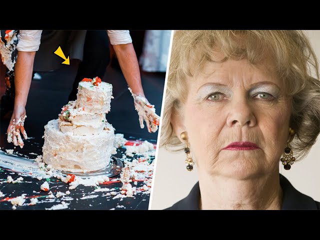 Mother-In-Law Throws Bride’s Wedding Cake On The Floor. She Turns Pale After Her Son Does This