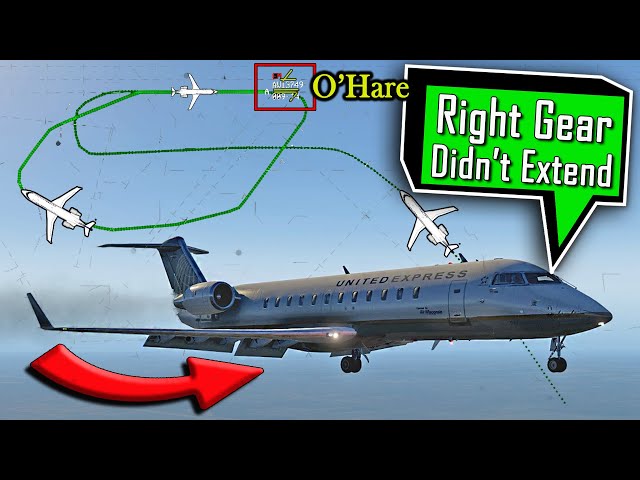 Air Wisconsin CRJ-200 has LANDING GEAR ISSUES | Right Wheels Stuck Up