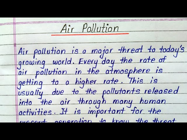 Essay writing on air pollution in english || Air pollution essay in english