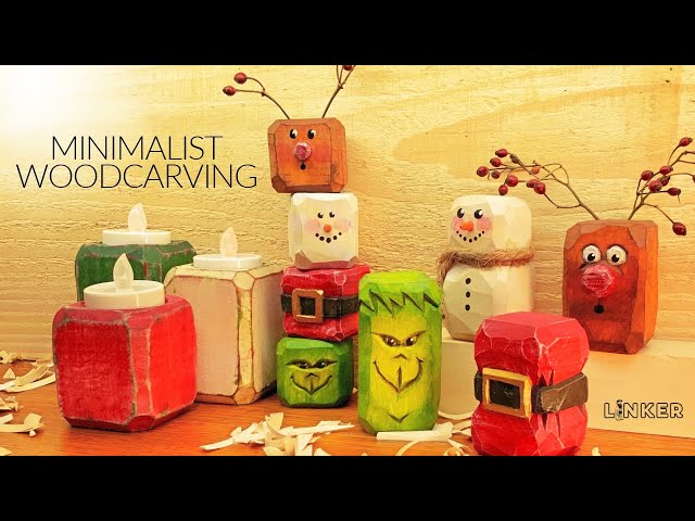 Easy Carve Blocks for Christmas -Simple Woodcarving Anyone Can Do