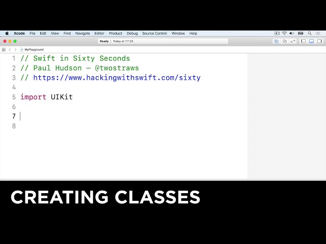 Creating your own classes – Swift in Sixty Seconds