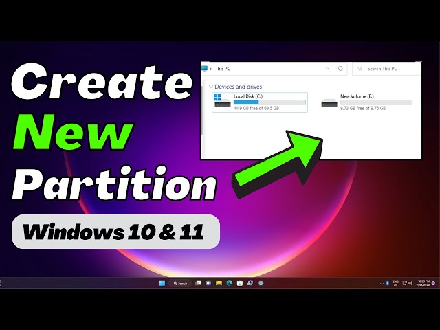 How to Create Partition in Windows 10 & 11 | Create New Drive (2023)