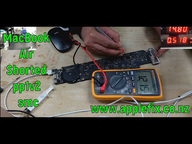 Shorted pp1V2_s5 on SMC chip | Macbook air Dead NO Power Repair | AppleFix Hamilton New Zealand