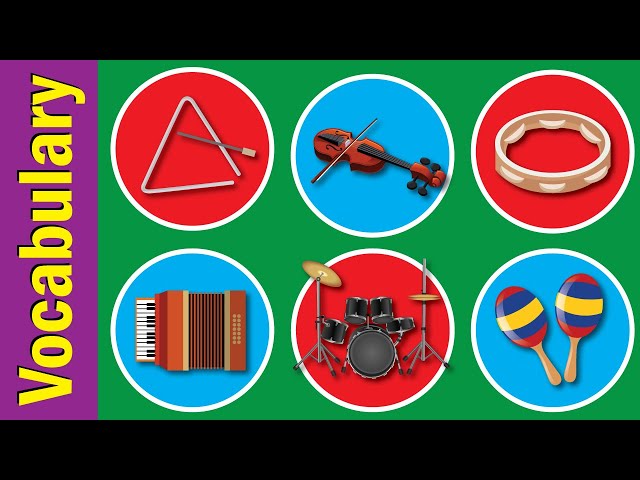 Kids Vocabulary - Musical Instruments | Learn 10 Musical Instrument Names | Fun Kids English