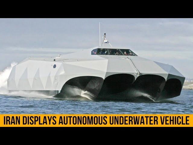Iran displays autonomous underwater vehicle.