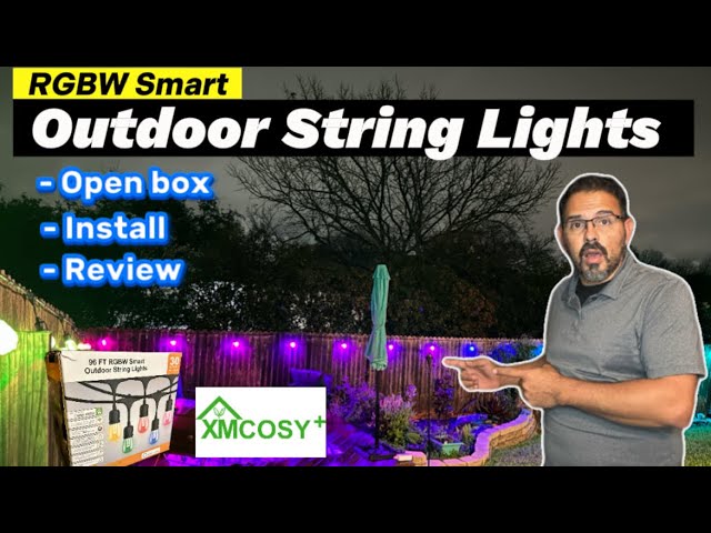 Xmcosy+ Smart RGBW Outdoor String Lights- Openbox, Install & Review #xmcosy #xmcosylights #fyp #diy