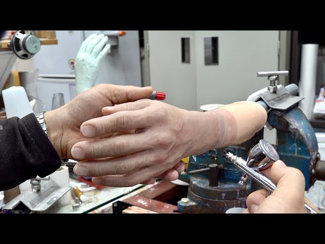 Amazing Process of Making Realistic Prosthetic Arm. Korean Artificial Hand Artisan