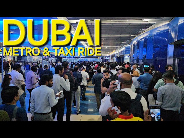 9am Dubai UAE Metro Ride "PEAK HOURS": Crowded 1st Monday after HEAVY RAIN & DTPC (4.22.24: 4K-UHD)