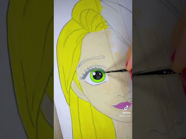 Rapunzel zeichnen (Teil 1) #shorts #malerei #art #disney #painting