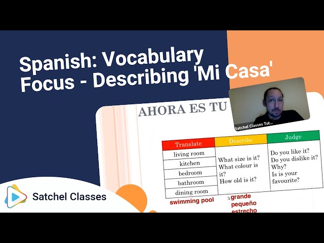 Spanish  Vocabulary Focus   Describing 'Mi Casa' | Spanish | Satchel Classes