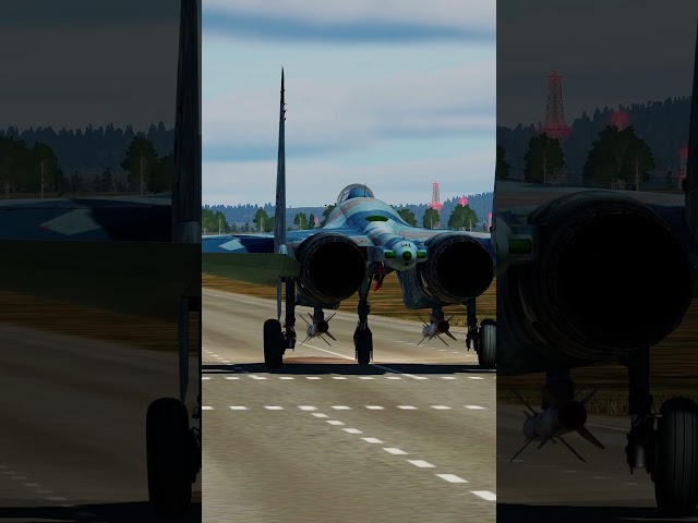 Su-27 Takes Off from a Road Base | DCS | #dcsworld #dcs #su27takeoff #ukrainianflanker #roadbase