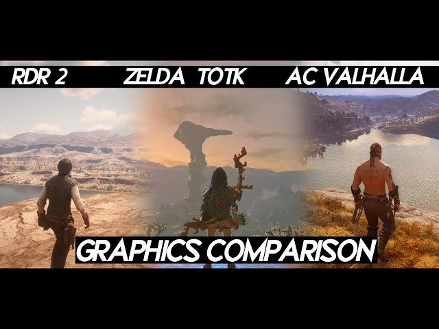 Zelda TOTK "GRAPHICS COMPARISON" VS RDR 2 VS AC Valhalla VS Spiderman VS Hogwarts legacy 2023