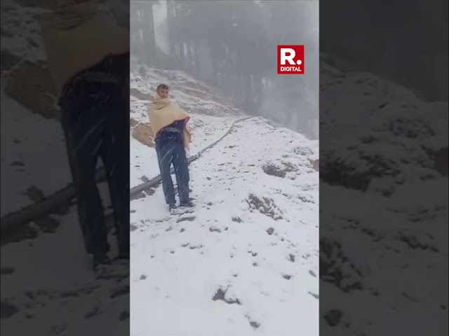 Watch: Jammu and Kashmir’s Nepha experiences the season’s first snowfall