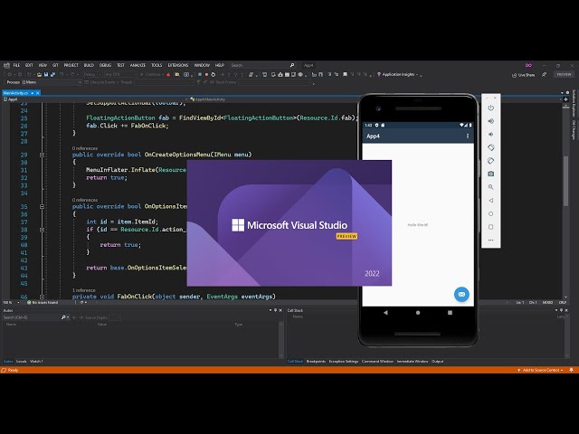 First Android App in Visual Studio 2022 | Visual Studio 2022 Preview
