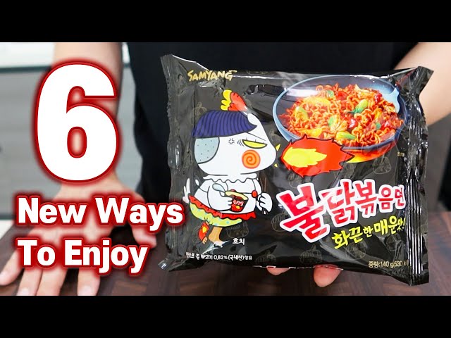 6 NEW WAYS TO ENJOY KOREAN SPICY FIRE NOODLES! Ramyun Recipes Hack!