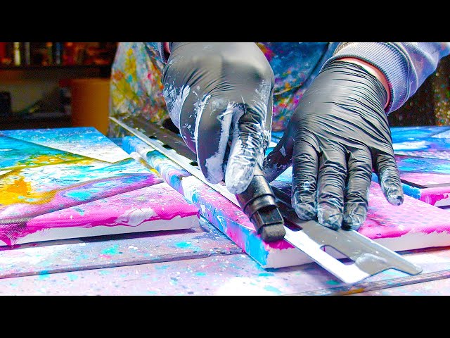 Fluid Acrylic Abstract Painting With Shadows | Movere
