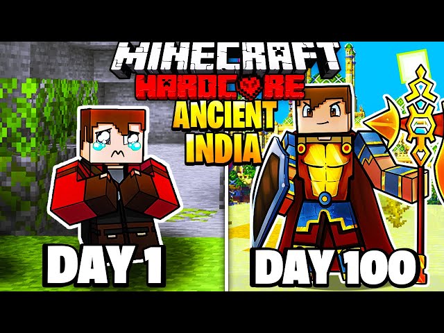 I Survived 100 Days in ANCIENT INDIA in Hardcore Minecraft