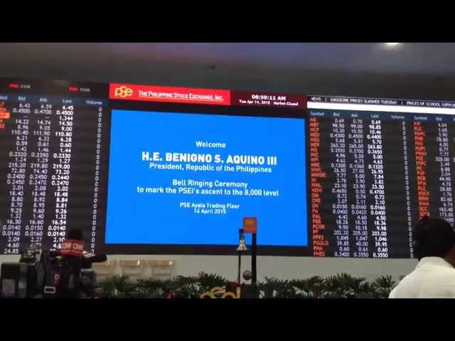 Pres. PINOY Visit Philippine Stock Exchange - Bell Ringing Ceremony For PSEi 8000 Level