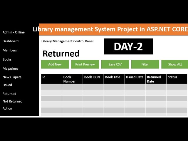 Library Management System In ASP.NET CORE and SQL Server | Real Time scratch project | Day-2