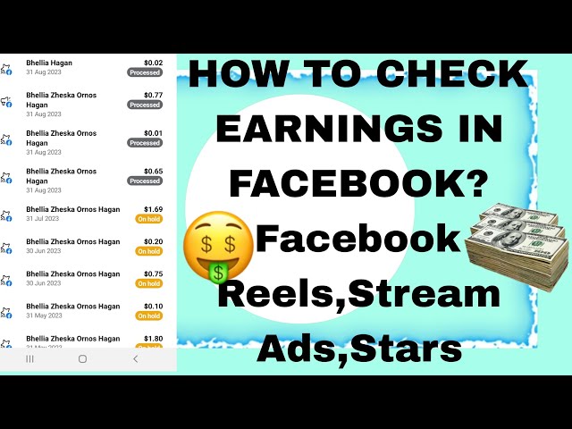 How to Check your Earnings in Facebook,Facebook Reels,Stream Ads,Stars,page and main account