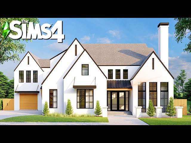 MODERN FAMILY TRANSITIONAL FRENCH COUNTRY HOME: Curb Appeal Recreation ~ Sims 4 Speed Build (No CC)