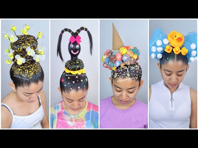 Peinados locos y divertidos para niñas 🤪🌈 | crazy hairstyles 🤪✨