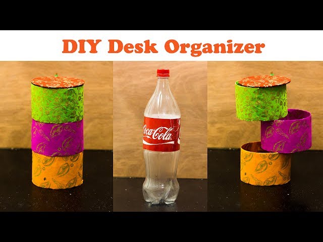 DIY Rotating Desk Organizer From Waste Bottle