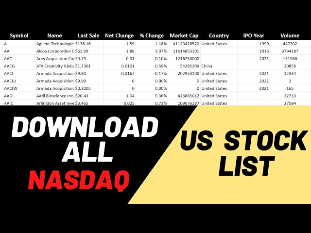 How to download all US or NASDAQ stock list with ticker