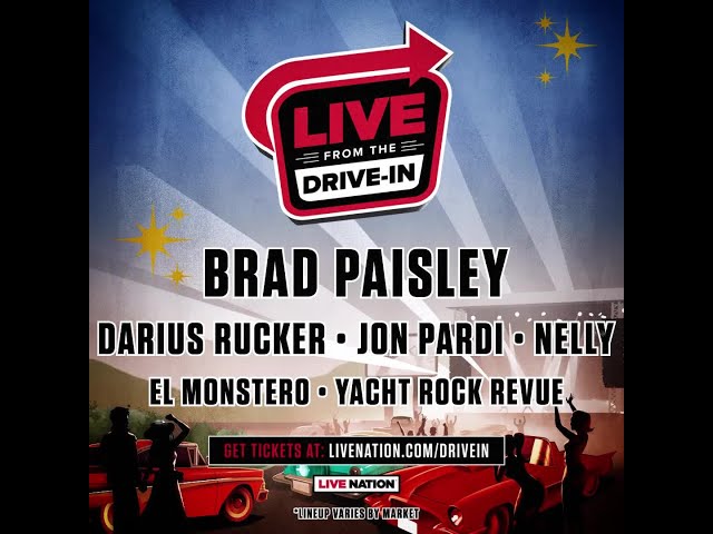 'Live From The Drive-In' tailgating event to feature Brad Paisley, more