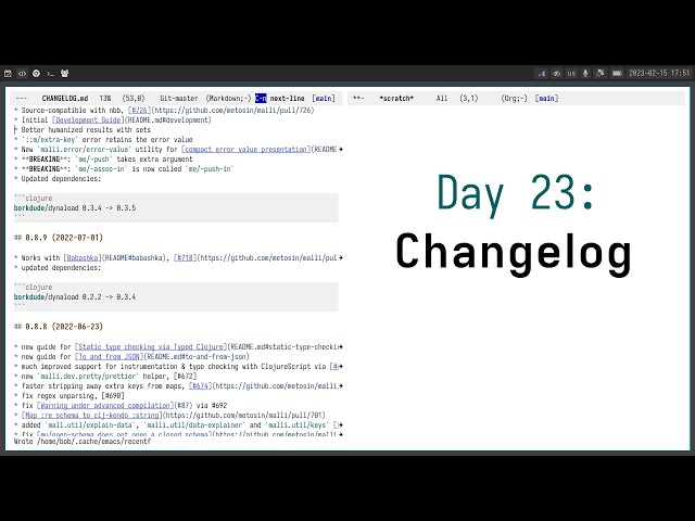 Day 23: Changelog - Road to FOSS Business