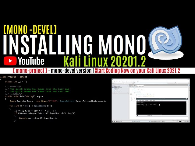 How to install mono on Kali Linux 2021.2 | mono-devel JIT | Install monodevelop on Kali Linux 2021