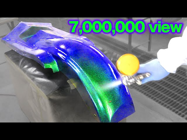 How to paint non-solvent resistant flakes with solvent paint / Color shift flake【カスタムペイント　ハーレー】