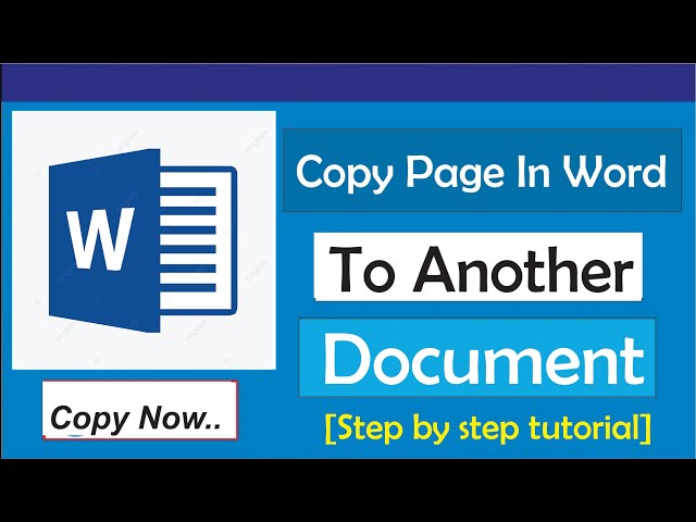 How To Copy Page In Word To Another Document