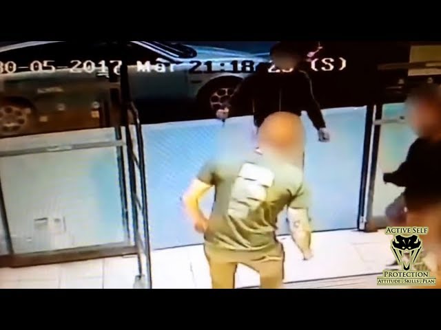 Customers Encounter Crazed Attacker at Supermarket Entrance | Active Self Protection