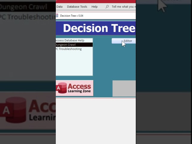 Building a Decision Tree Database in Microsoft Access. Part 4: Editor Navigation #msaccess #shorts