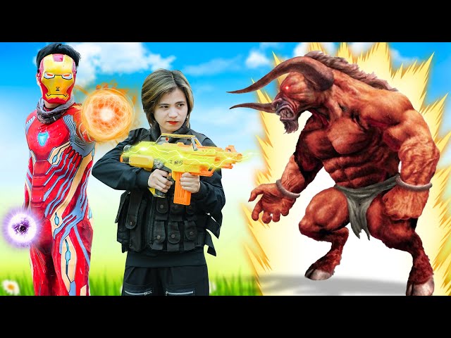 Xgirl Nerf Films Iron Man In Real Life Fight Huge Zombies Battle & SWATK Nerf Mission Protect City