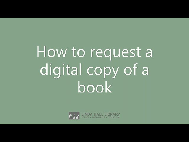 How to request a digital copy of a book or chapter