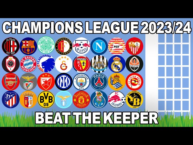 Beat The Keeper - Champions League 2023/24 - Algodoo Marble Race