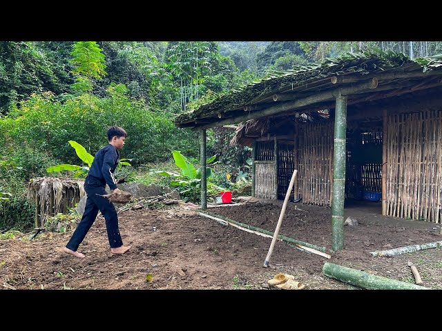 Orphan Boy - Building a Solid House Foundation with Soil , Alone Life , Life in Forest #survival